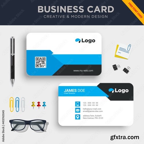 Creative And Clean Double Sided Business Card Template 2 20xAI