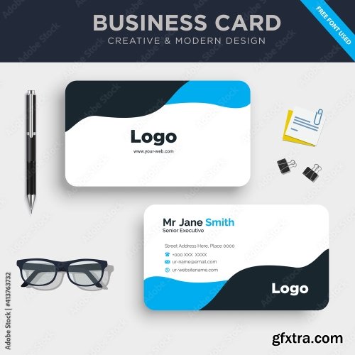 Creative And Clean Double Sided Business Card Template 2 20xAI