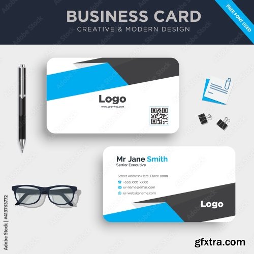 Creative And Clean Double Sided Business Card Template 2 20xAI