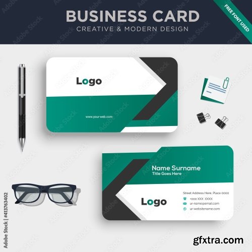 Creative And Clean Double Sided Business Card Template 2 20xAI