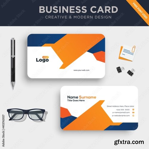 Creative And Clean Double Sided Business Card Template 2 20xAI