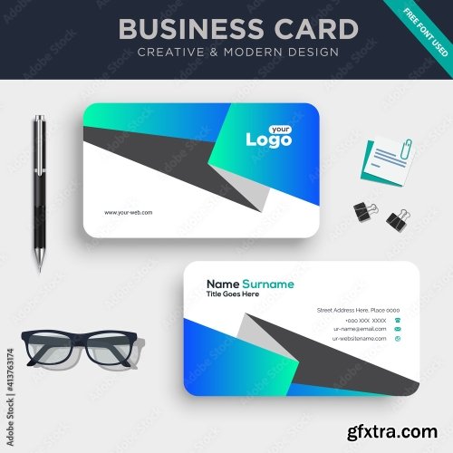 Creative And Clean Double Sided Business Card Template 2 20xAI