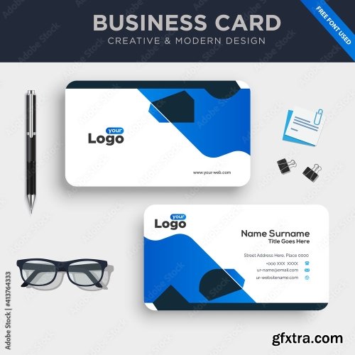 Creative And Clean Double Sided Business Card Template 2 20xAI