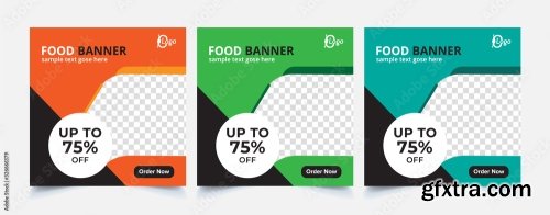 Fast Food Web Template Banner Flyer 16xAI