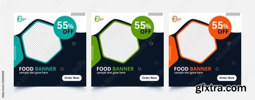 Fast Food Web Template Banner Flyer 16xAI