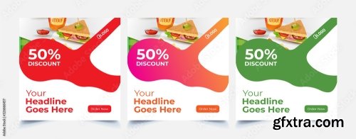 Fast Food Web Template Banner Flyer 16xAI