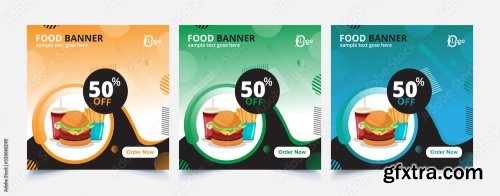 Fast Food Web Template Banner Flyer 16xAI