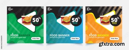 Fast Food Web Template Banner Flyer 16xAI