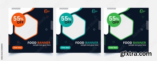 Fast Food Web Template Banner Flyer 16xAI