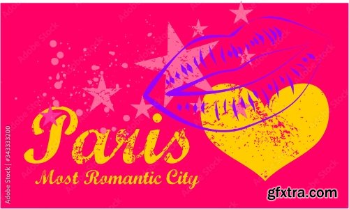 Paris Romantic City Graphic Design Vector Art 6xAI