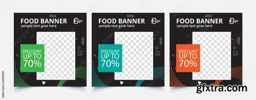 Fast Food Web Template Banner Flyer 16xAI