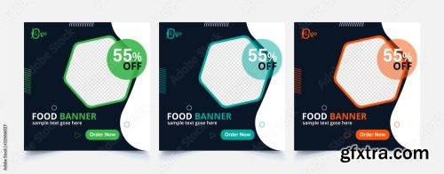 Fast Food Web Template Banner Flyer 16xAI