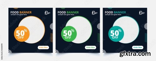 Fast Food Web Template Banner Flyer 16xAI