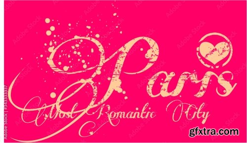 Paris Romantic City Graphic Design Vector Art 6xAI