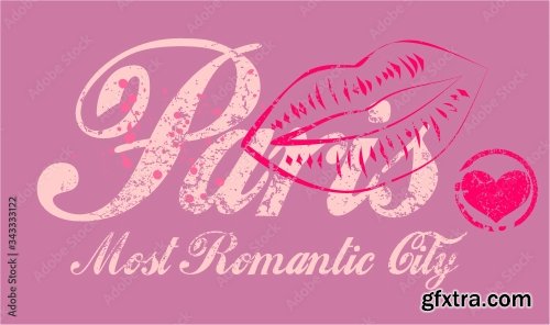 Paris Romantic City Graphic Design Vector Art 6xAI