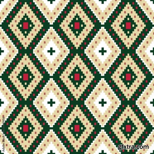 Navajo Tribal Vector Seamless Pattern 6xAI