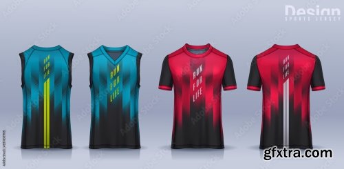 T-Shirt Sport Design Template 6xAI