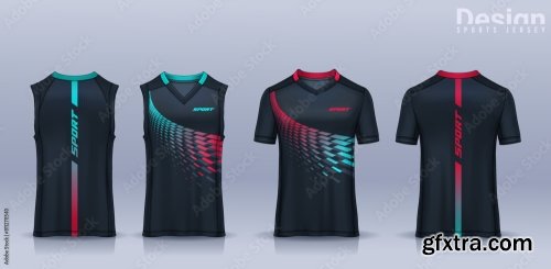 T-Shirt Sport Design Template 6xAI