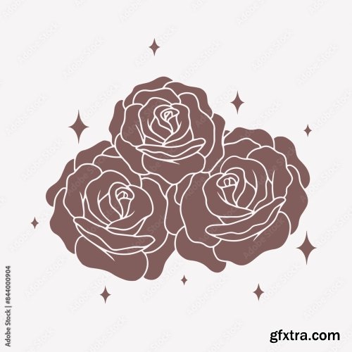 Collection Of The Moon With Roses 6xAI