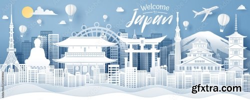 Paper Cut Of Japan Landmark Travel And Tourism Concept 6xAI