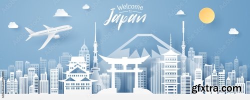 Paper Cut Of Japan Landmark Travel And Tourism Concept 6xAI