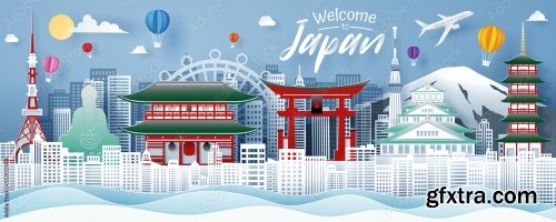 Paper Cut Of Japan Landmark Travel And Tourism Concept 6xAI