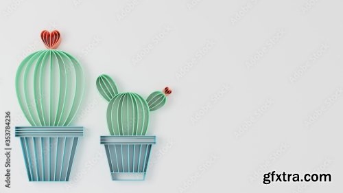 Paper Quilling Of Cactus On White 5xJPEG