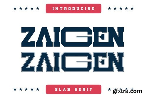 Zaigen Slab Serif Font KNZYYGW