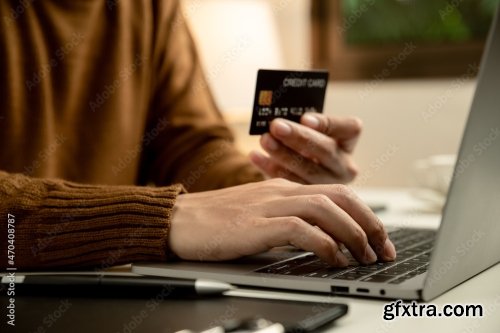 Young Man Making Payment And Shopping By Credit Card 8xJPEG