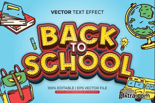 Back To School Editable Text Effect with Doodle YTFSL26