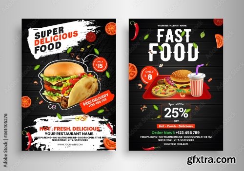 Fast Food Flyer Design Template 2 17xAI