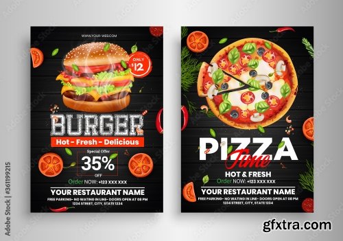 Fast Food Flyer Design Template 2 17xAI