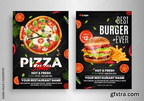 Fast Food Flyer Design Template 2 17xAI