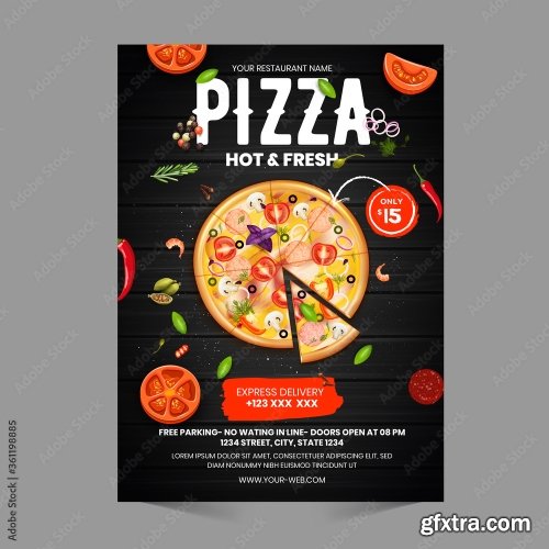 Fast Food Flyer Design Template 2 17xAI