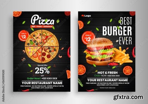 Fast Food Flyer Design Template 2 17xAI