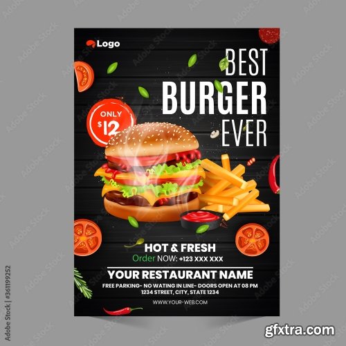 Fast Food Flyer Design Template 2 17xAI