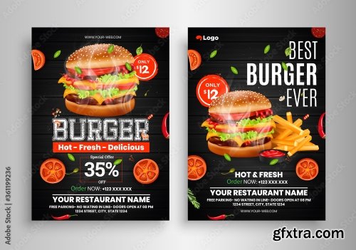 Fast Food Flyer Design Template 2 17xAI