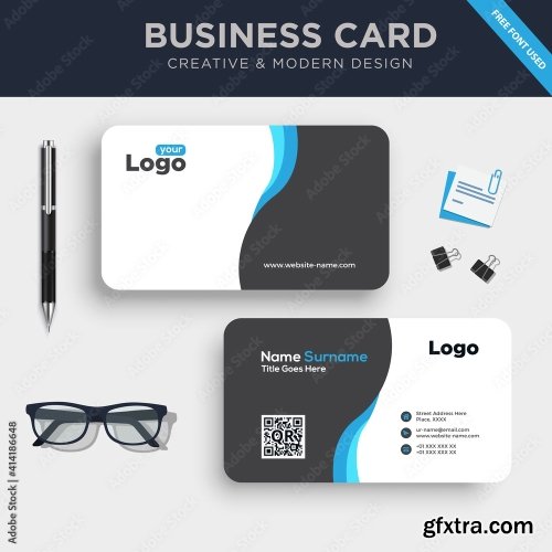 Creative And Clean Double Sided Business Card Template 3 20xAI