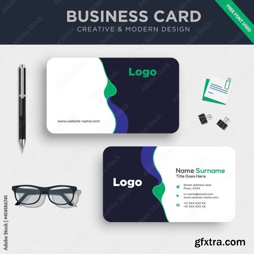 Creative And Clean Double Sided Business Card Template 3 20xAI