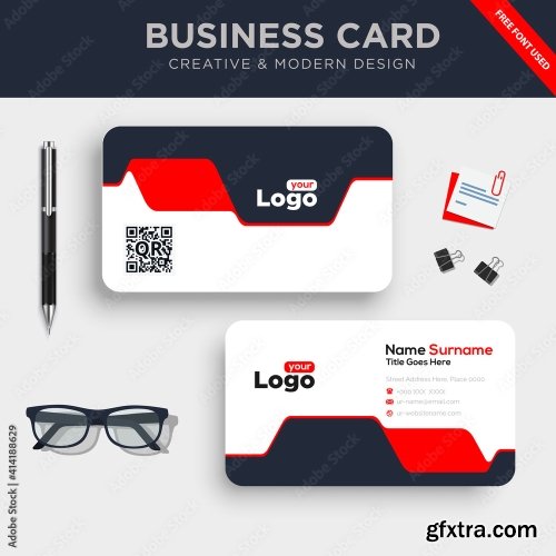 Creative And Clean Double Sided Business Card Template 3 20xAI