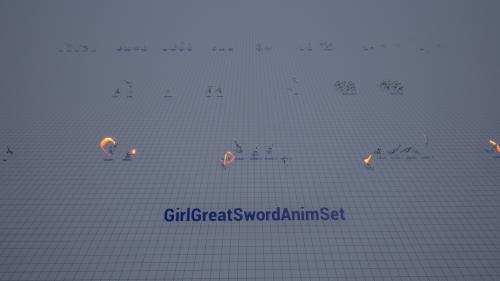 UnrealEngine - Girl GreatSword AnimSet