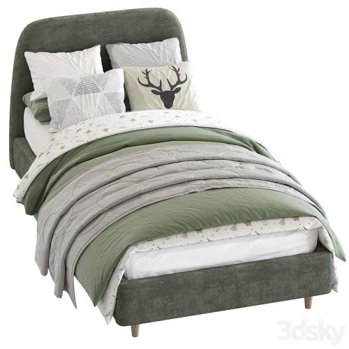 Bed Oatmeal Raelynn Upholstered Bed 217