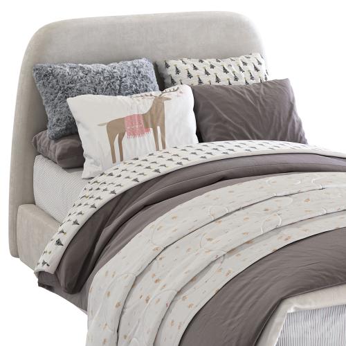 Bed Oatmeal Raelynn Upholstered Bed 217