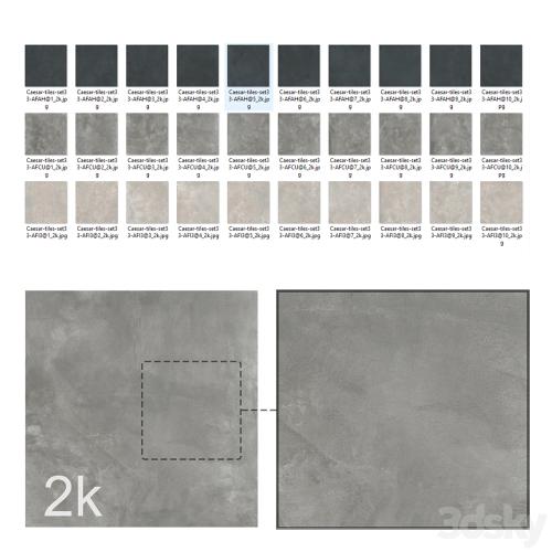 Caesar Set 33 - Concrete Porcelain Tiles BUNDLE - 3 types: Grey, Black, Beige