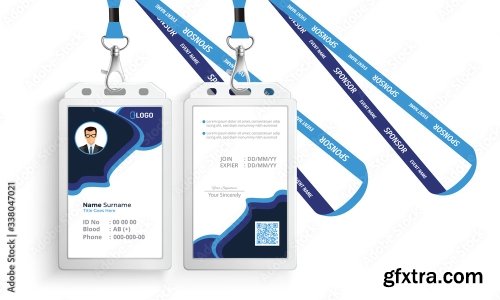 Corporate Id Card With Lanyard Set 3 20xAI