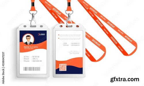 Corporate Id Card With Lanyard Set 3 20xAI