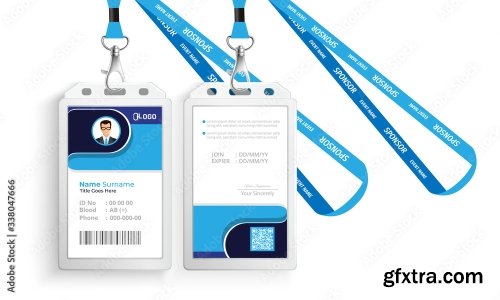 Corporate Id Card With Lanyard Set 3 20xAI