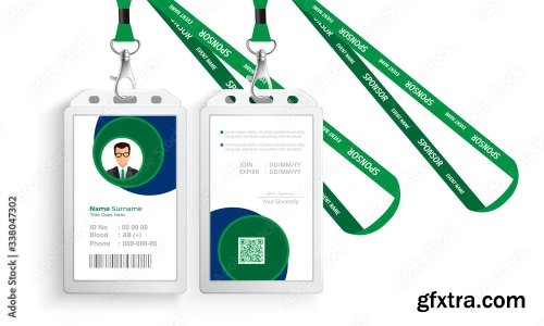 Corporate Id Card With Lanyard Set 3 20xAI