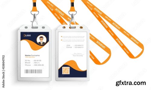 Corporate Id Card With Lanyard Set 3 20xAI