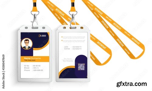 Corporate Id Card With Lanyard Set 3 20xAI